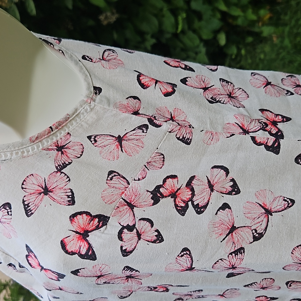 VGC Size 10 linen mix slip dress, light, cool, breezy perfect summer dress ☀️ - Picture 11 of 13